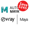 Maya and V-Ray (1 Year) Bundle autodesk, maya, bundle, promo, V-Ray, 3d modeling, 3d rendering, dynamics, annual, pipeline, animation, rigging